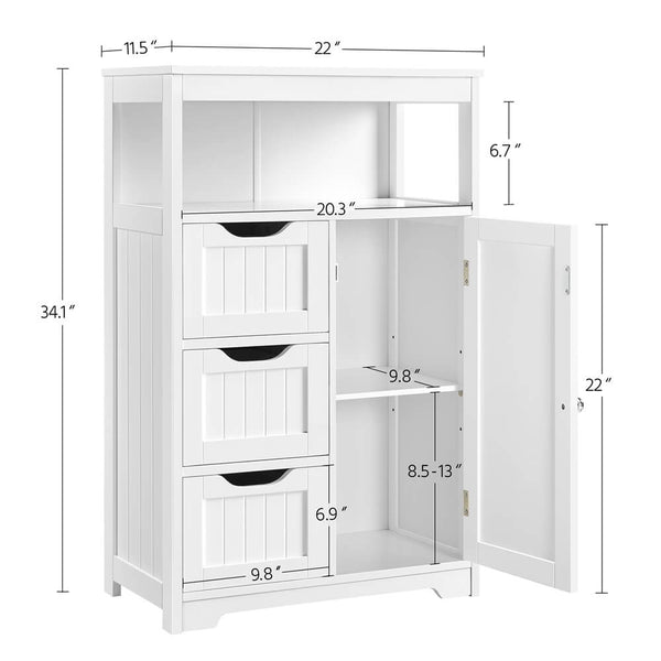  Bathroom Floor Cabinet White-Costoffs