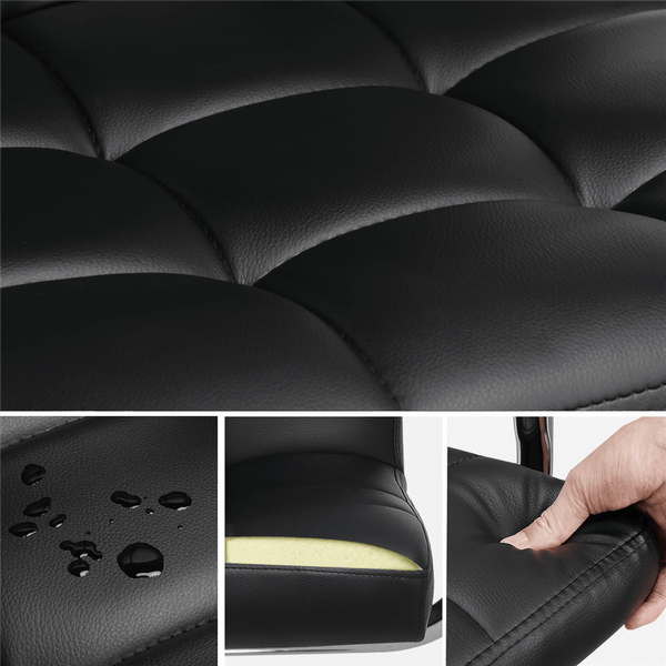 2PCS Adjustable Modern PU Leather Swivel Office Chairs-Costoffs