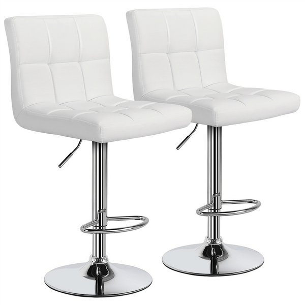 2PCS Adjustable Modern PU Leather Swivel Office Chairs-Costoffs