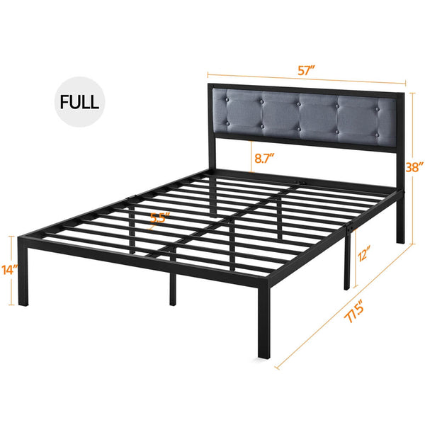 Upholstered Metal Platform Bed Frame Full-Costoffs