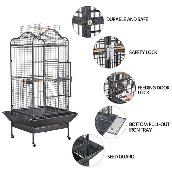 Large Parrot Cage with Open Playtop