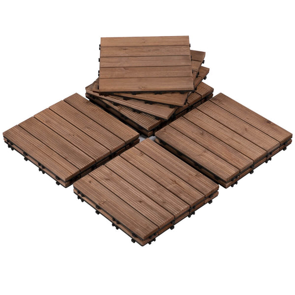 11PCS Wood Patio Tiles-Costoffs