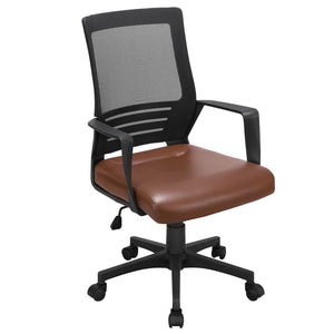 Height Adjustable Mesh Brown Office Chair-Costoffs
