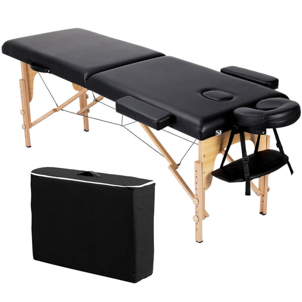 Adjustable Portable 2 Fold Spa Massage Bed Therapy Table-Costoffs