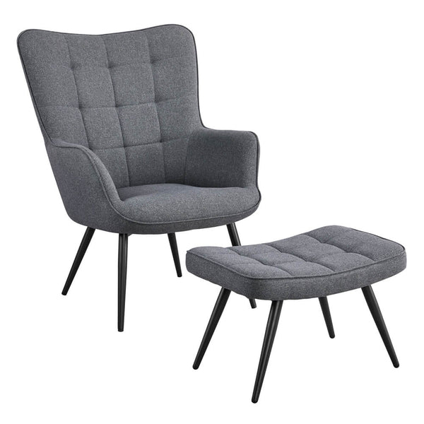 Modern Wingback Fabric Chair-Costoffs