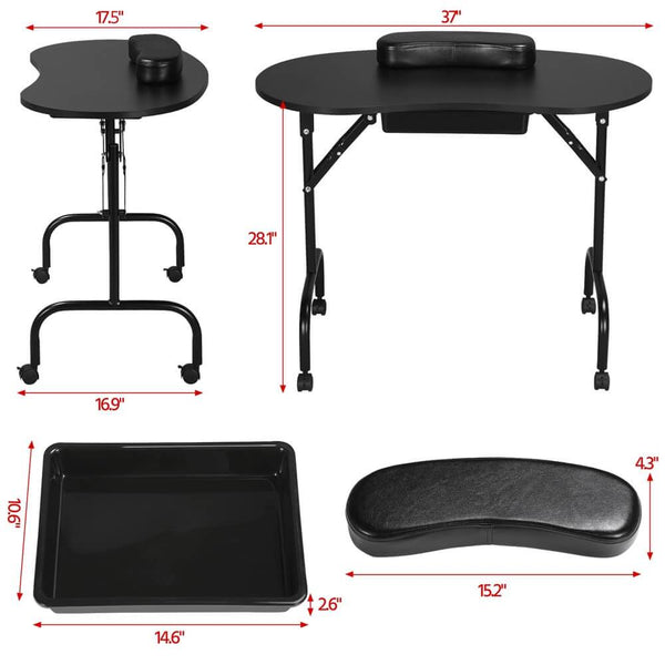 Foldable Manicure Table-Costoffs