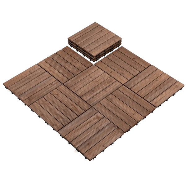11PCS Wood Patio Tiles-Costoffs
