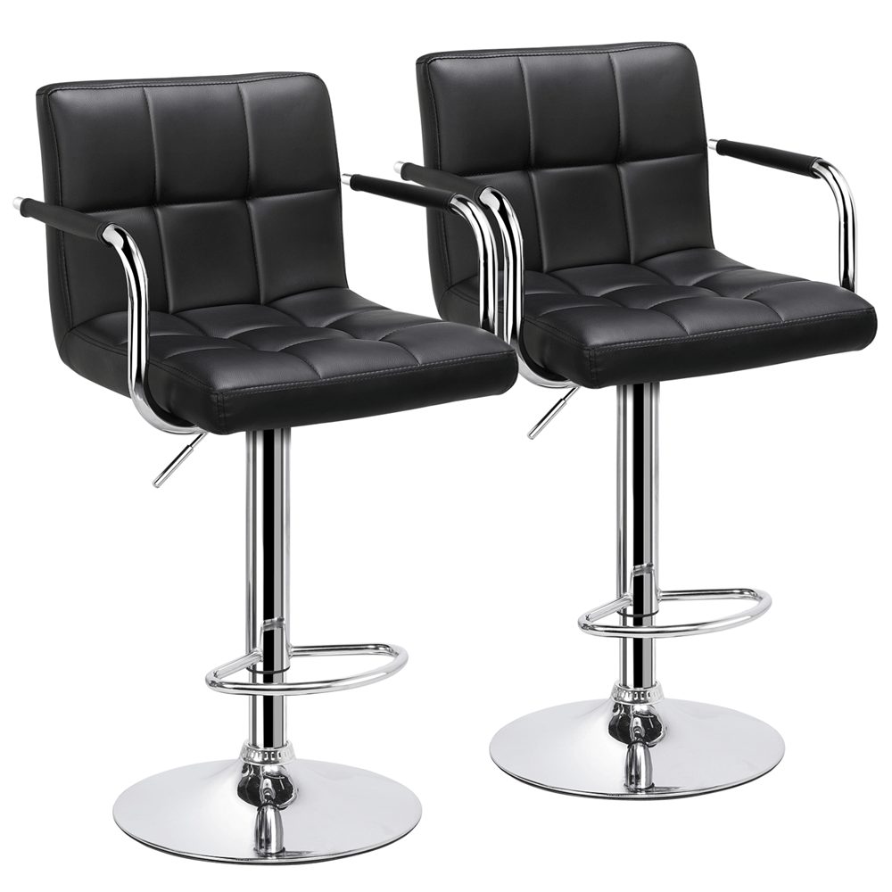 2PCS Swivel Bar Chairs-Costoffs