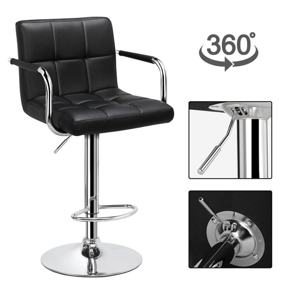 2PCS Swivel Bar Chairs with Backrest and Footrest-Costoffs