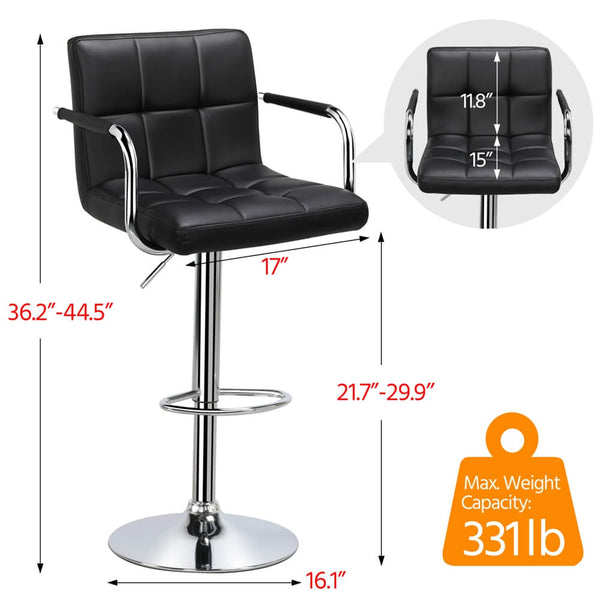 2PCS Swivel Bar Chairs with Backrest and Footrest-Costoffs