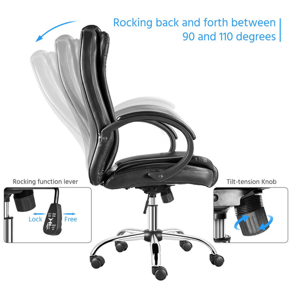Adjustable Office Chair with Padded Armrest-Costoffs
