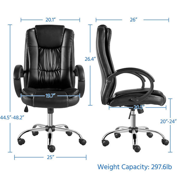 Adjustable Office Chair with Padded Armrest-Costoffs