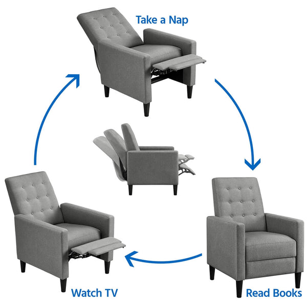 Mid-Century Modern Single Reclining Chair-Costoffs
