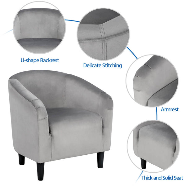 Upholstered Barrel Chair and Ottoman Set-Costoffs