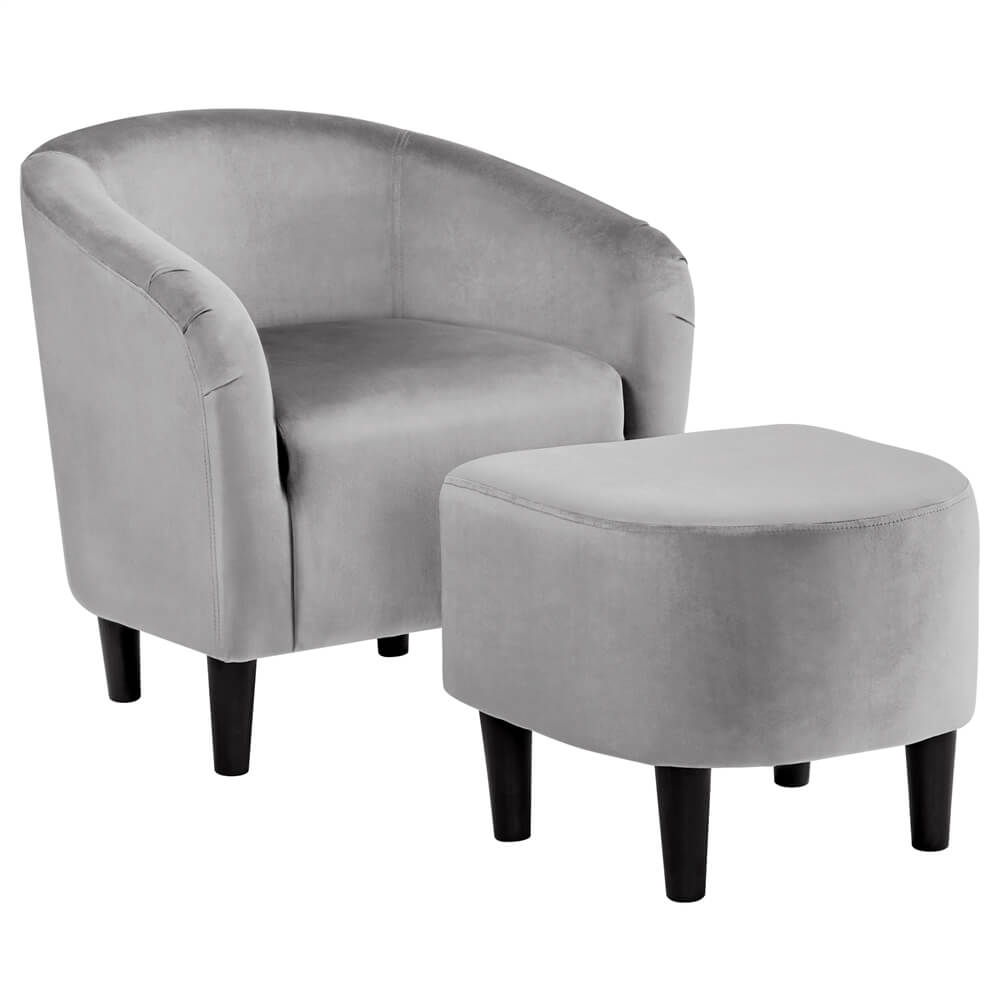 Upholstered Barrel Chair and Ottoman Set-Costoffs