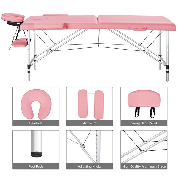 Adjustable Pink Massage Bed Spa Table-Costoffs
