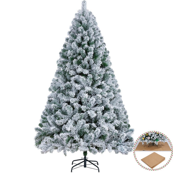6/7.5Ft Frosted Artificial Christmas Tree-Costoffs