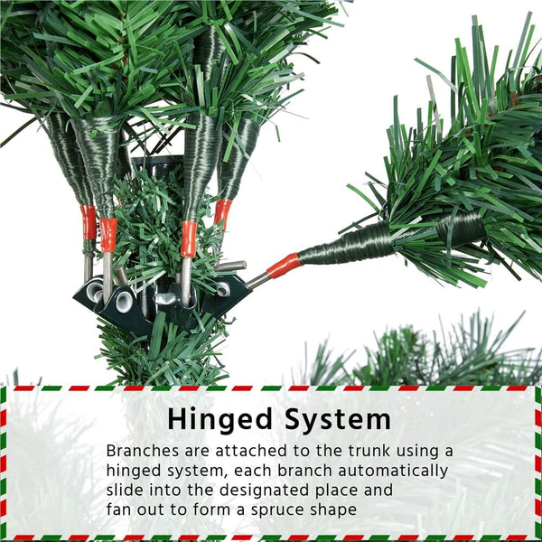 7.5Ft Hinged Spruce Christmas Tree-Costoffs