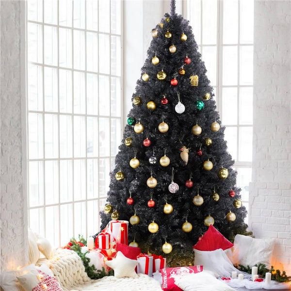 6/7.5Ft Artificial Christmas Tree Black-Costoffs