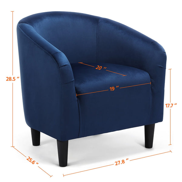 Velvet Club Chair Navy Blue-Costoffs